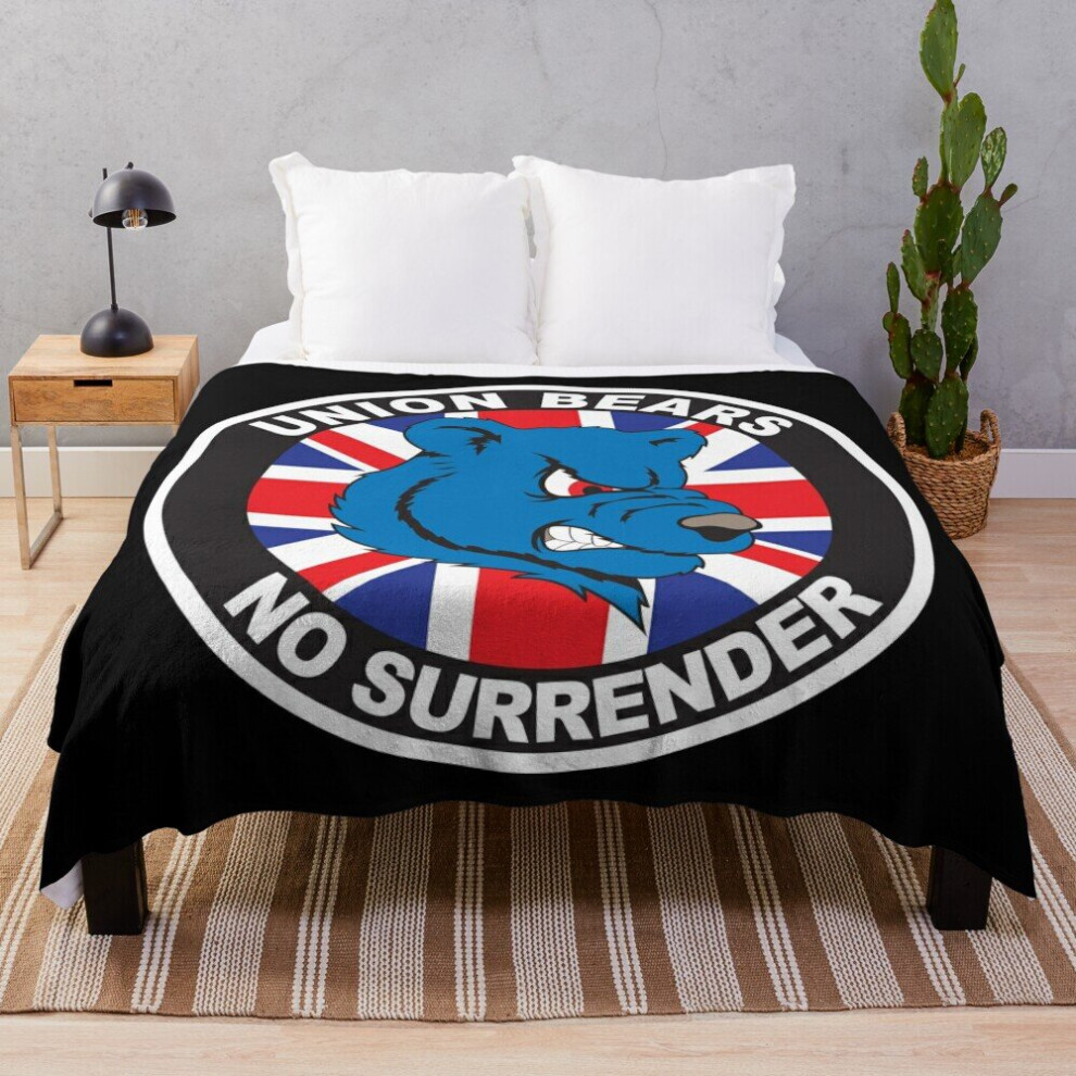 Fleece Throw Blanket Union Bears - Rangers for Sofa Couch Kids 60 x 50 Inches
