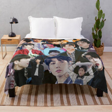 Fleece Throw Blanket Jungkook BTS collage for Sofa Couch Kids 60 x 50 Inches