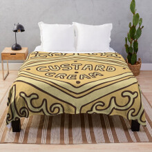 Fleece Throw Blanket Custard Cream British Biscuit for Sofa Couch Kids 60 x 50 Inches