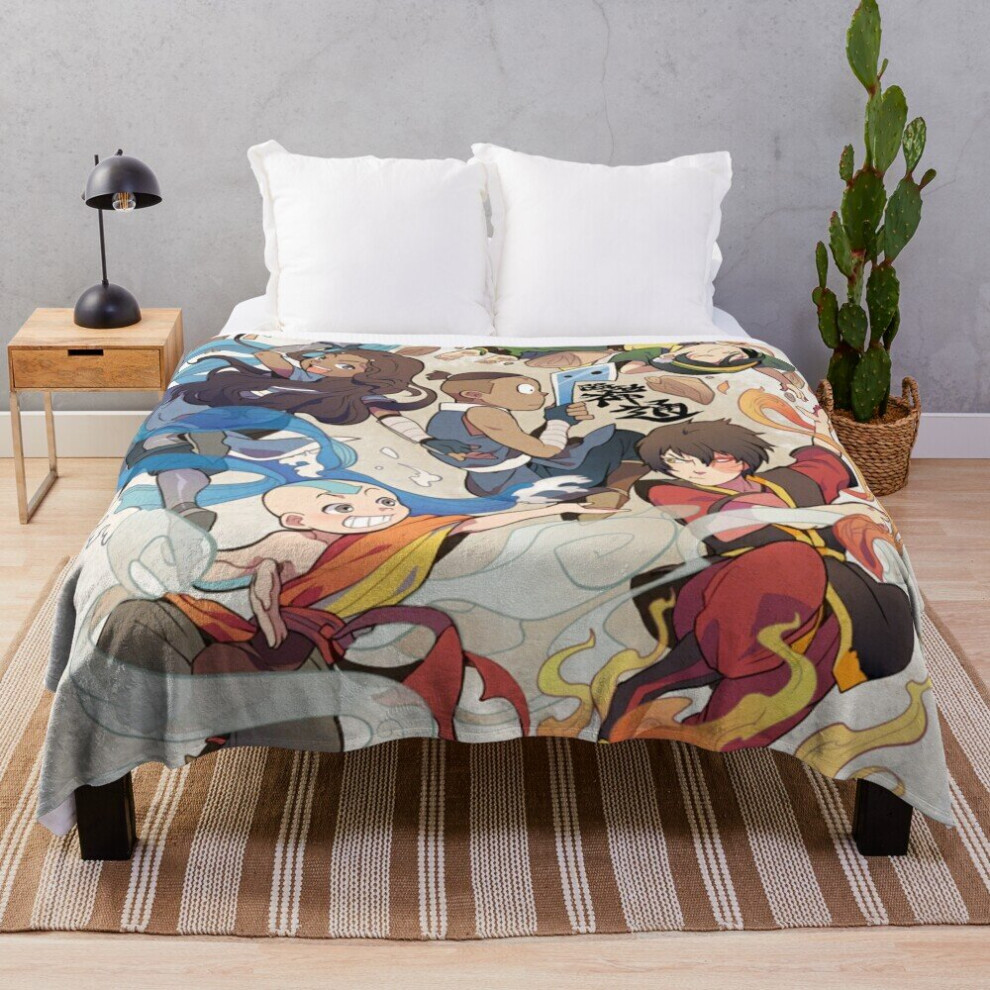 Fleece Throw Blanket Avatar The Last Airbender for Sofa Couch Kids 60 x 50 Inches