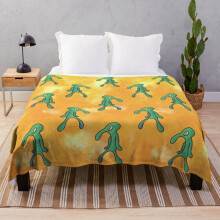 Fleece Throw Blanket Bold and Brash (Yellow) for Sofa Couch Kids 60 x 50 Inches