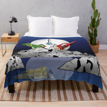 Fleece Throw Blanket Thunderbirds Tracy Island for Sofa Couch Kids 60 x 50 Inches