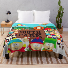 Fleece Throw Blanket South Park All Characters for Sofa Couch Kids 60 x 50 Inches