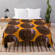 Fleece Throw Blanket Gerald the Jaffa Cake (large) for Sofa Couch Kids 60 x 50 Inches