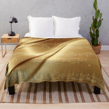 Fleece Throw Blanket Music Sheet on Liquid Gold for Sofa Couch Kids 60 x 50 Inches