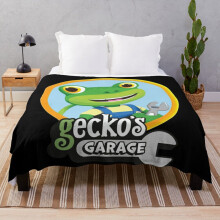 Fleece Throw Blanket Kids Garage Gecko's GG for Sofa Couch Kids 60 x 50 Inches