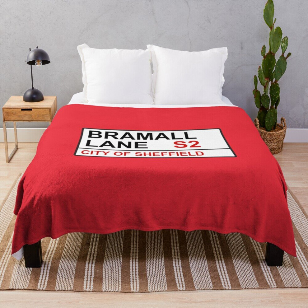 Fleece Throw Blanket Sheffield Football Team Bramall Lane Street Sign for Sofa Couch Kids 60 x 50 Inches