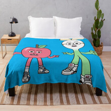 Fleece Throw Blanket Apple and Onion for Sofa Couch Kids 60 x 50 Inches