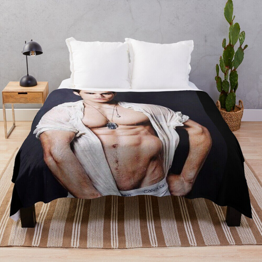 Fleece Throw Blanket Paul Wesley  for Sofa Couch Kids 60 x 50 Inches
