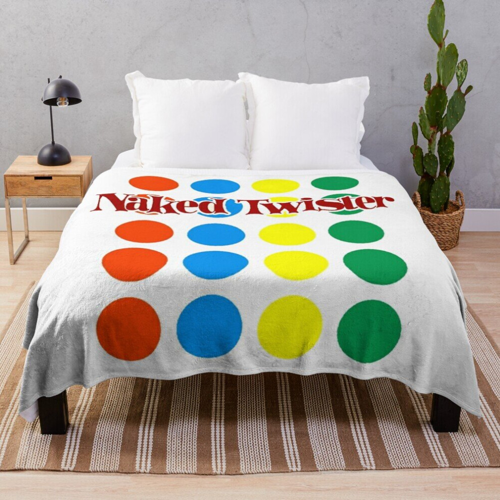 Fleece Throw Blanket Naked Twister for Sofa Couch Kids 60 x 50 Inches