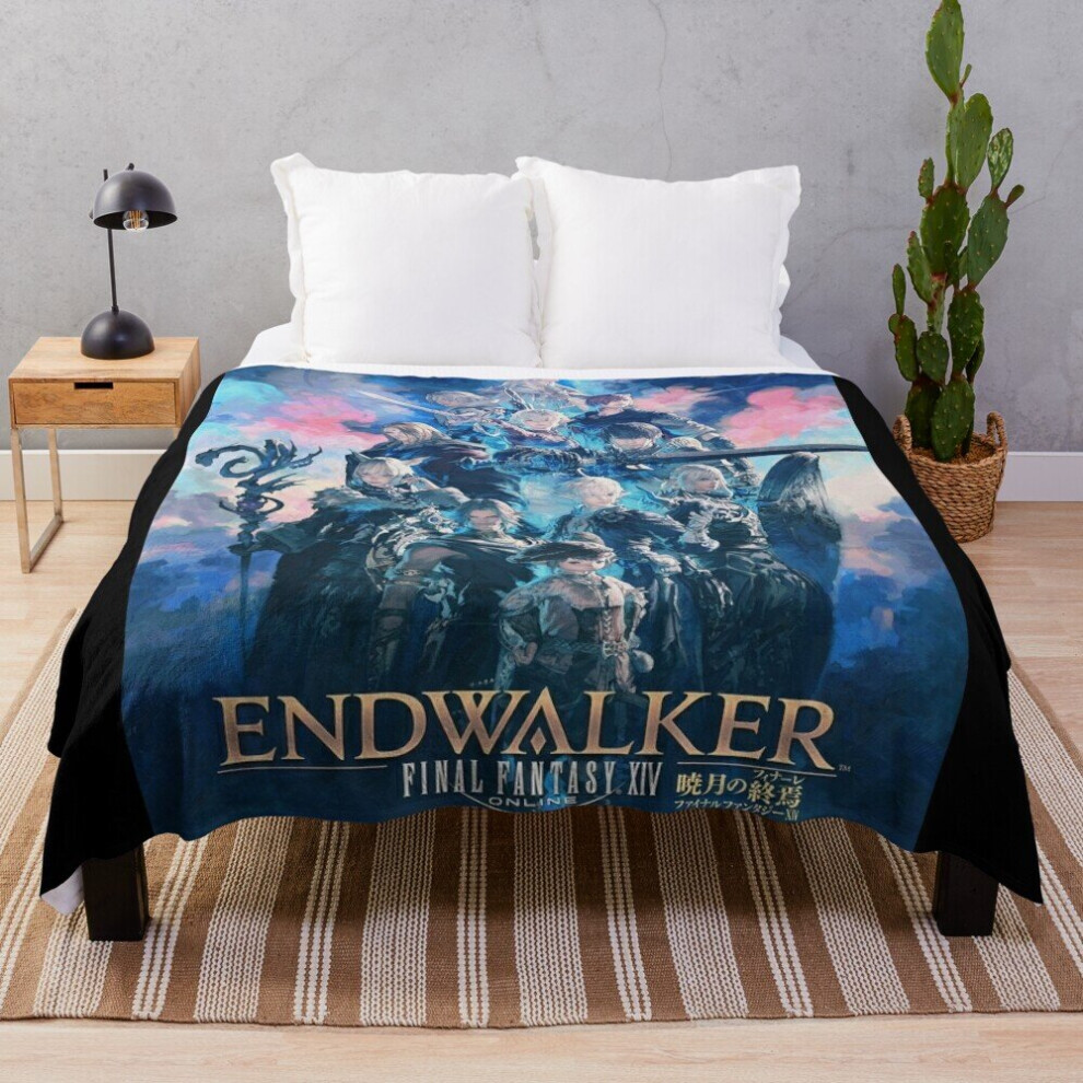 Fleece Throw Blanket Final Fantasy XIV Endwalker for Sofa Couch Kids 60 x 50 Inches