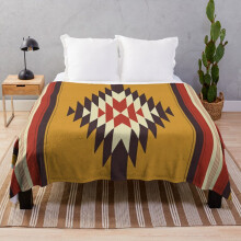 Fleece Throw Blanket Southwestern Yellow for Sofa Couch Kids 60 x 50 Inches