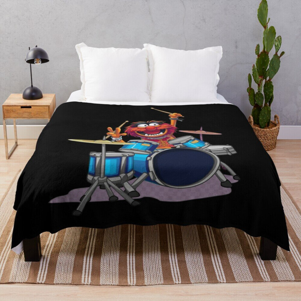 Fleece Throw Blanket Animal Drummer The Muppets Show for Sofa Couch Kids 60 x 50 Inches