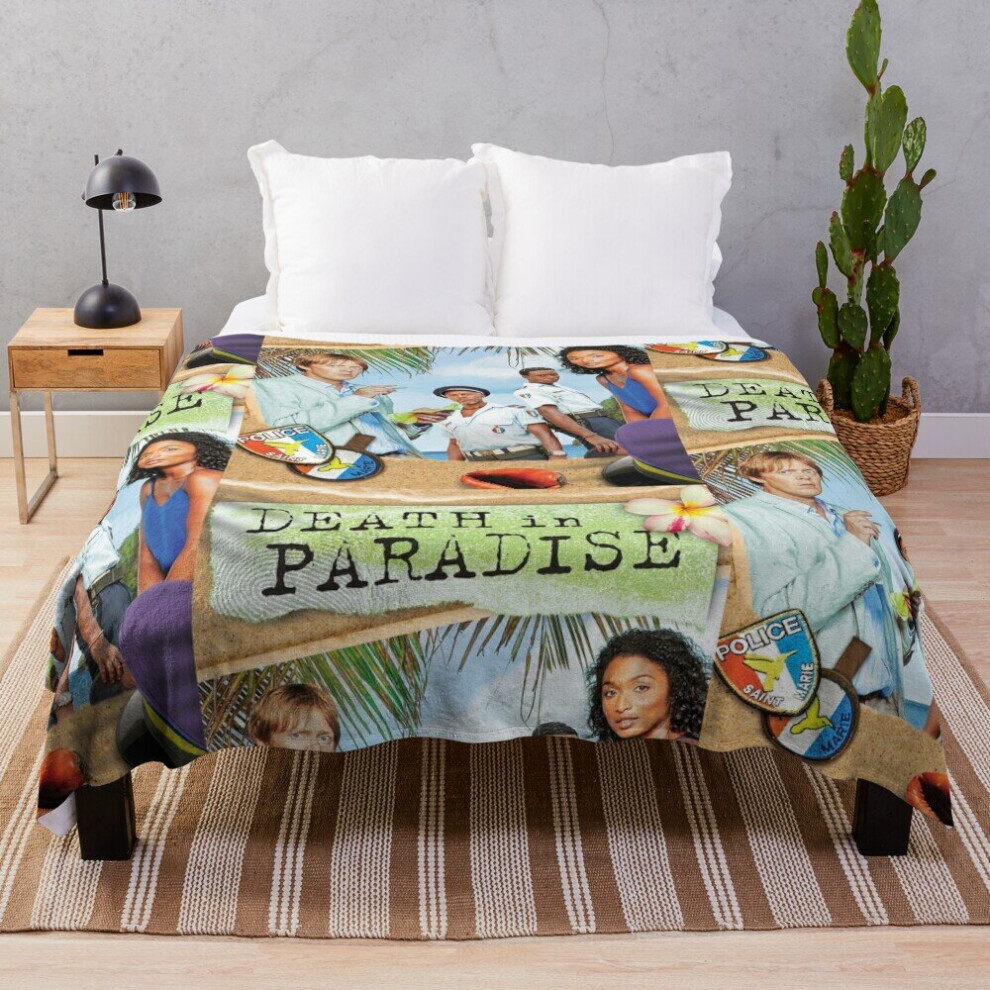 Fleece Throw Blanket BBC Death in Paradise for Sofa Couch Kids 60 x 50 Inches