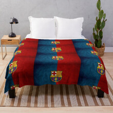 Fleece Throw Blanket FC Barcelona for Sofa Couch Kids 60 x 50 Inches