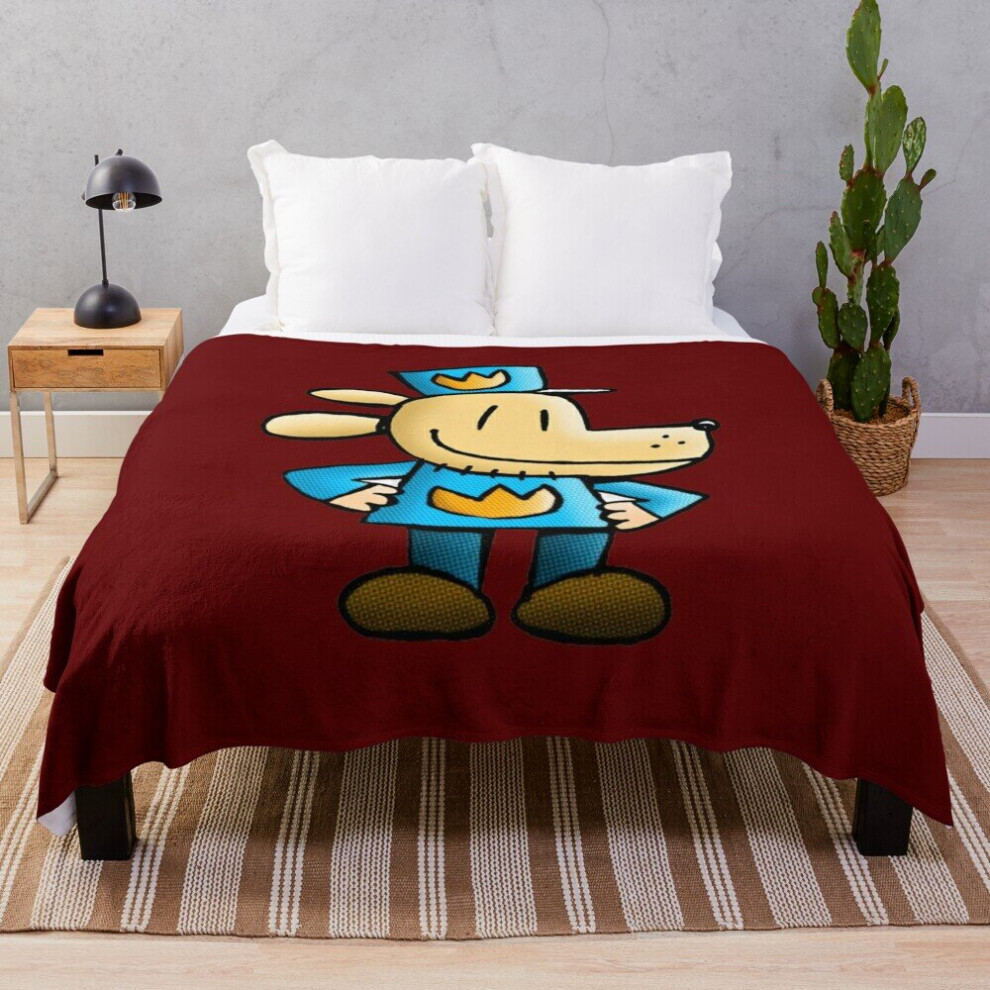 Fleece Throw Blanket Dogman for Sofa Couch Kids 60 x 50 Inches