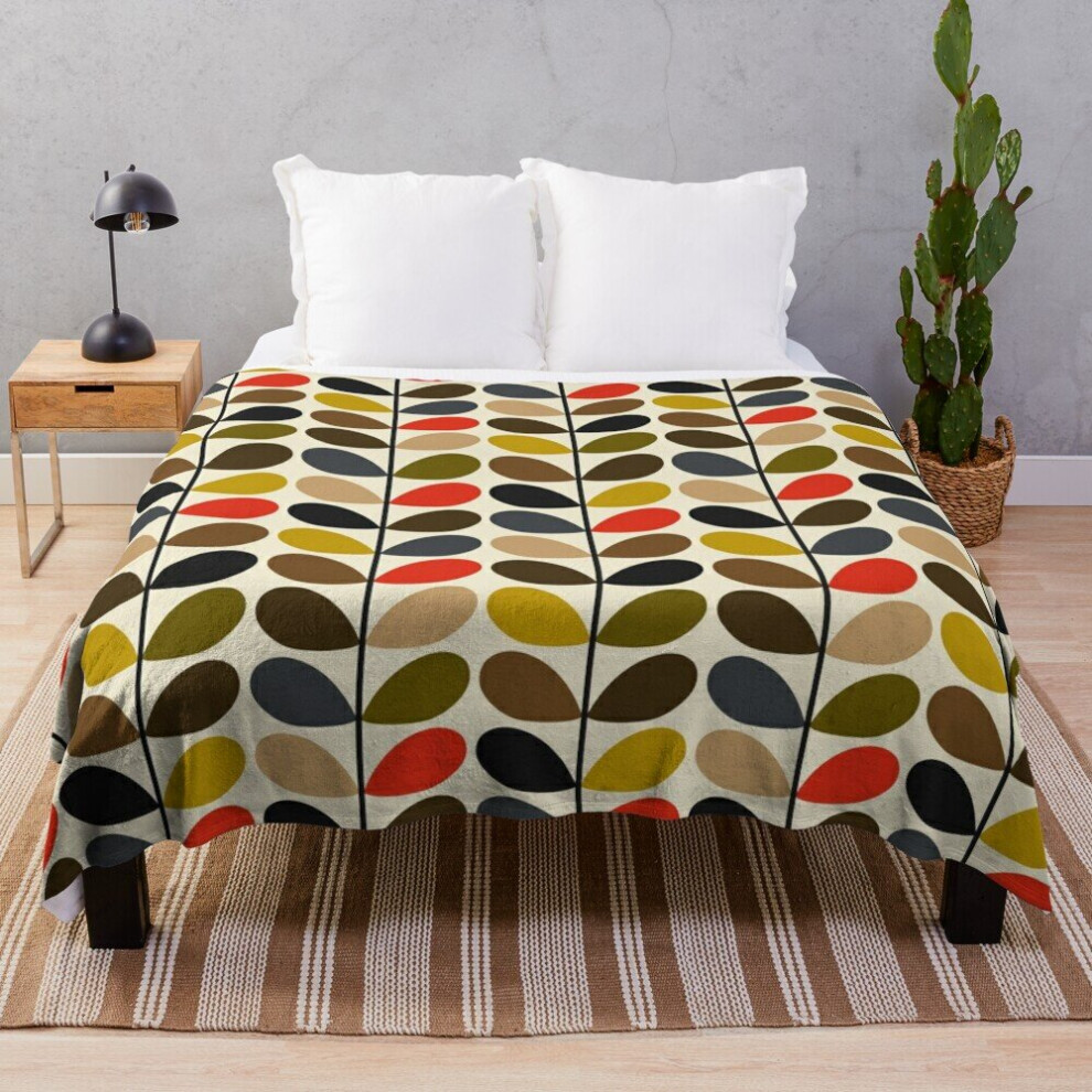 Fleece Throw Blanket Orla Kiely for Sofa Couch Kids 60 x 50 Inches