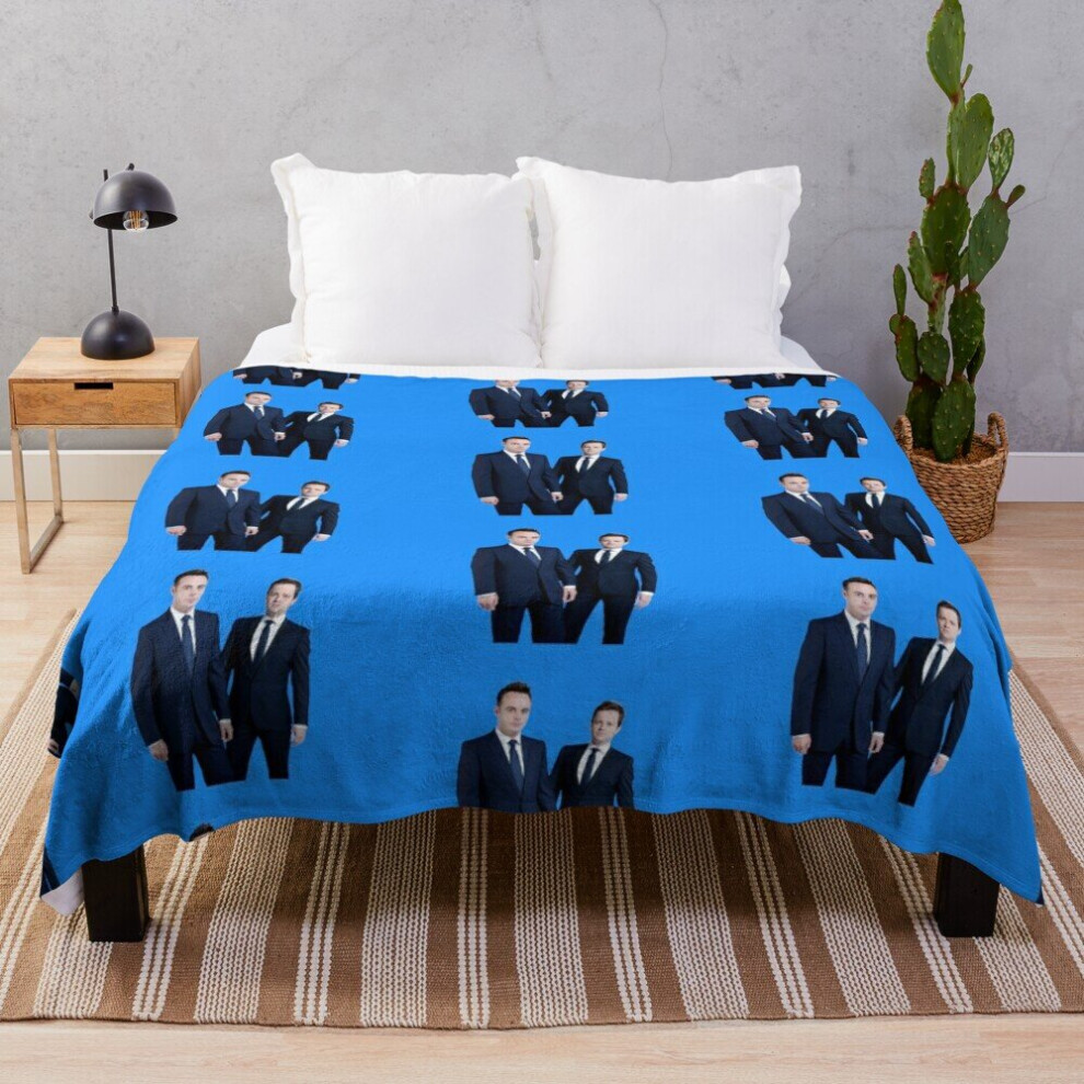 Fleece Throw Blanket Ant and Dec [6] for Sofa Couch Kids 60 x 50 Inches