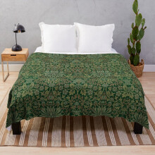 Fleece Throw Blanket Flower Garden by William Morris, 1879 for Sofa Couch Kids 60 x 50 Inches