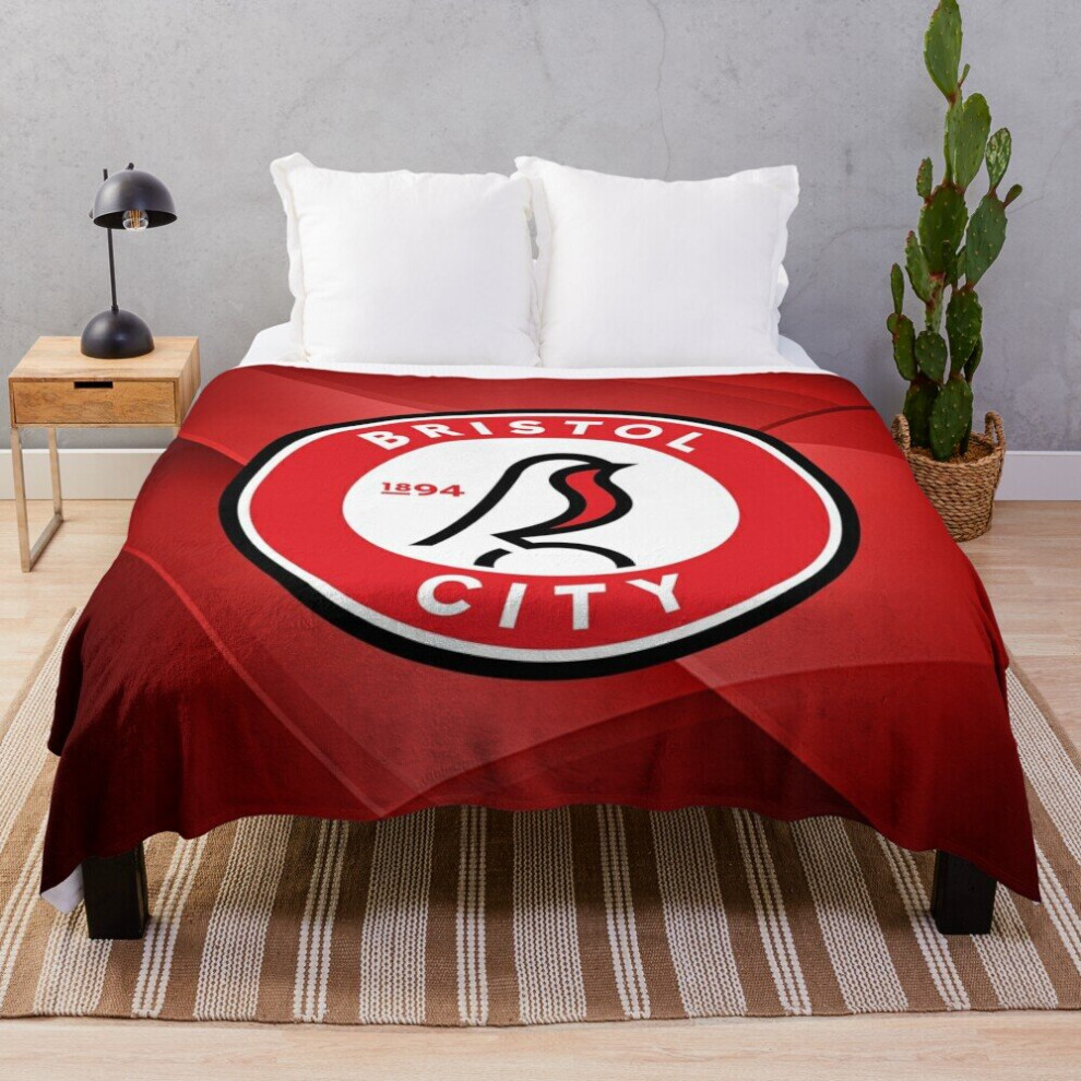 Fleece Throw Blanket Bristol FC Home for Sofa Couch Kids 60 x 50 Inches