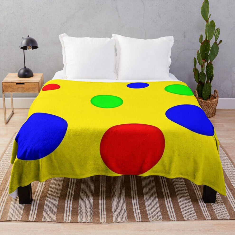 Fleece Throw Blanket Spotty Pattern Mr Tumble's Spotty for Sofa Couch Kids 60 x 50 Inches