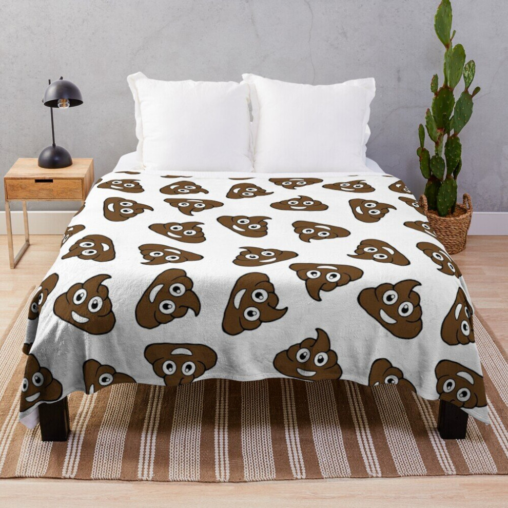 Fleece Throw Blanket poo emoji for Sofa Couch Kids 60 x 50 Inches