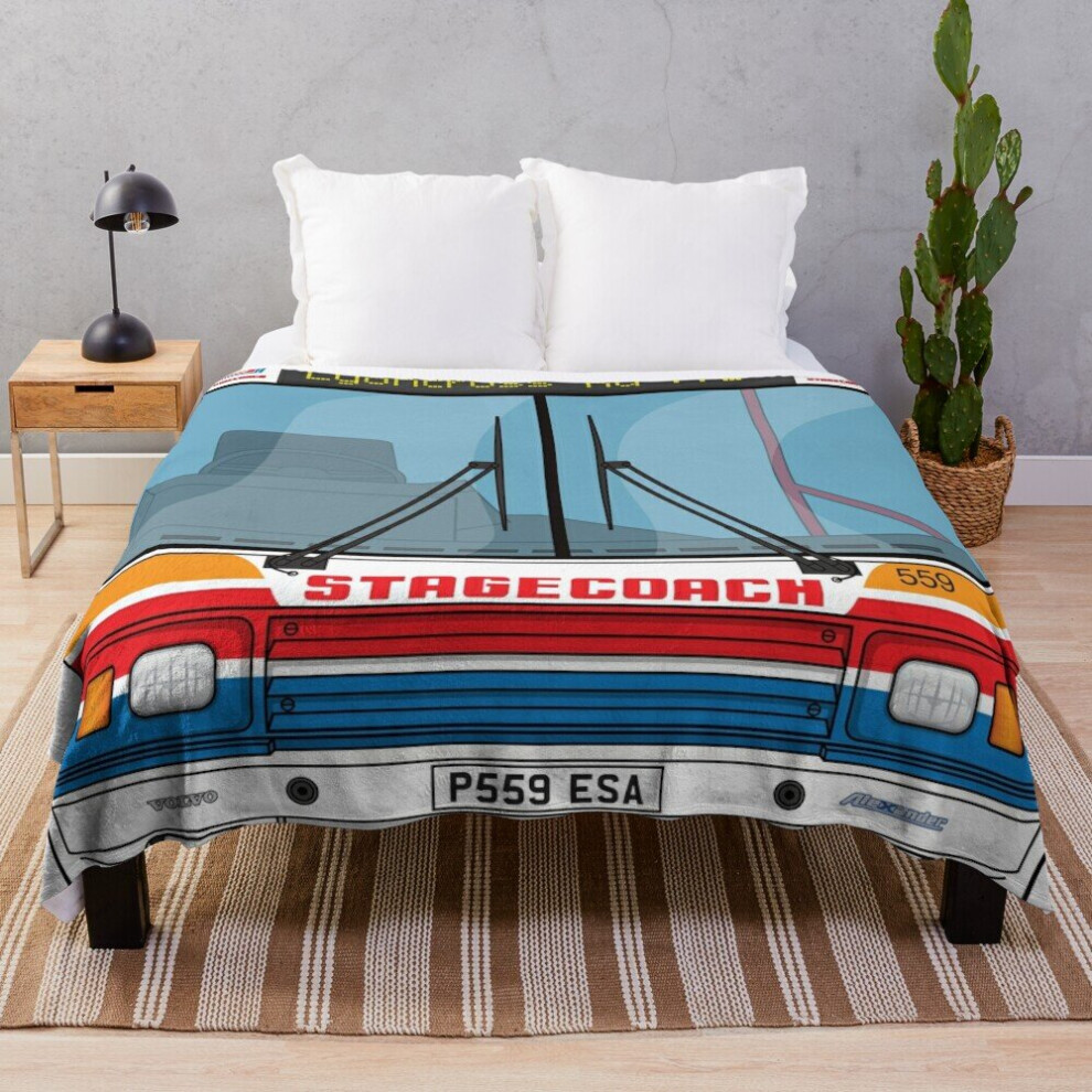 Fleece Throw Blanket Stagecoach Alexander PS P559ESA 559 Pollok X8 Illustration for Sofa Couch Kids 60 x 50 Inches
