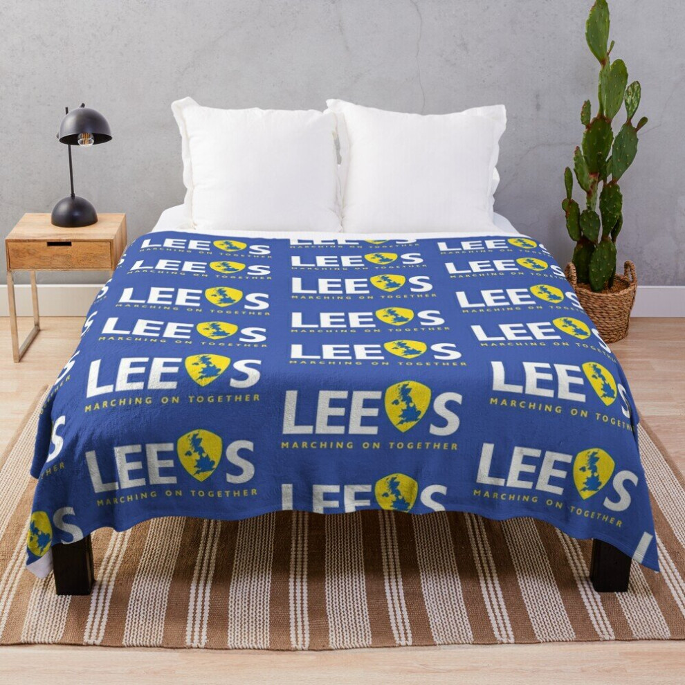 Fleece Throw Blanket LEEDS UNITED for Sofa Couch Kids 60 x 50 Inches