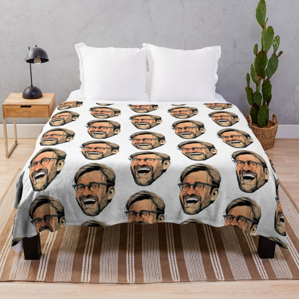 Fleece Throw Blanket Delirious Klopp for Sofa Couch Kids 60 x 50 Inches