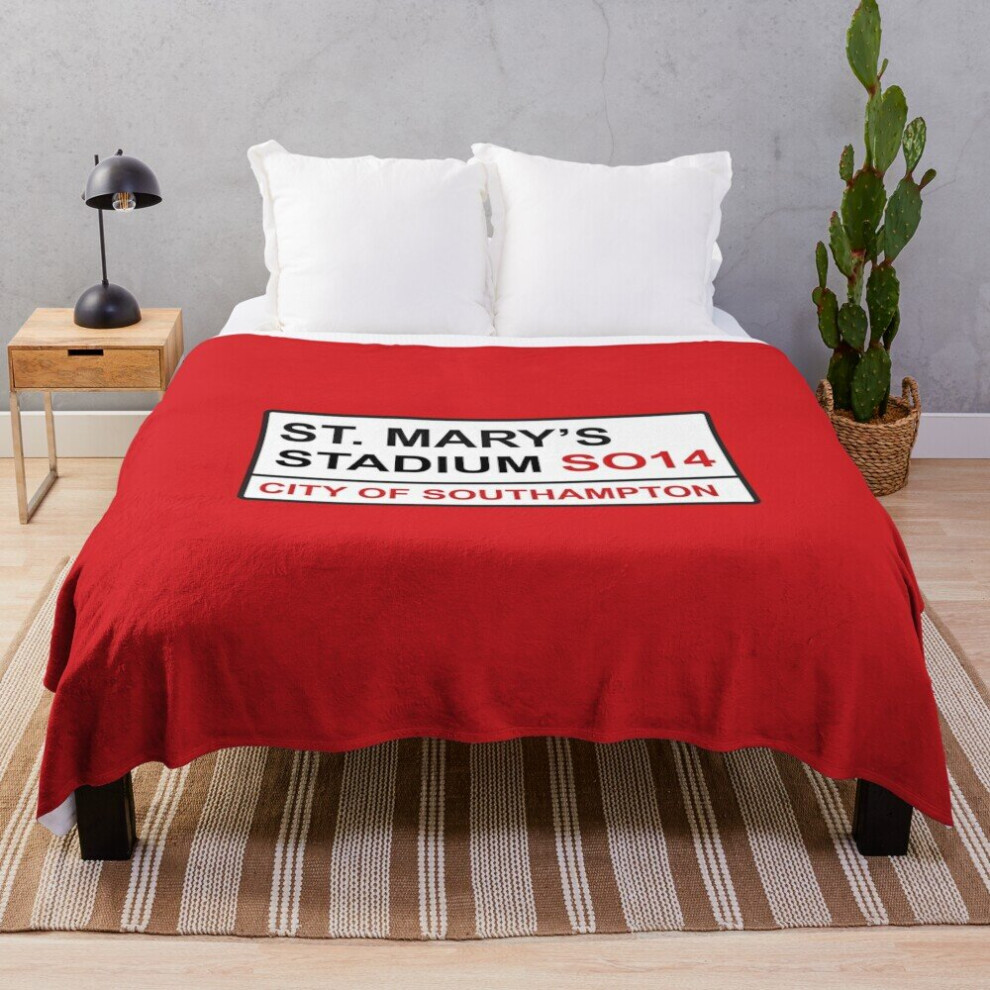 Fleece Throw Blanket Southampton Football Team St. Marys Stadium Street Sign for Sofa Couch Kids 60 x 50 Inches
