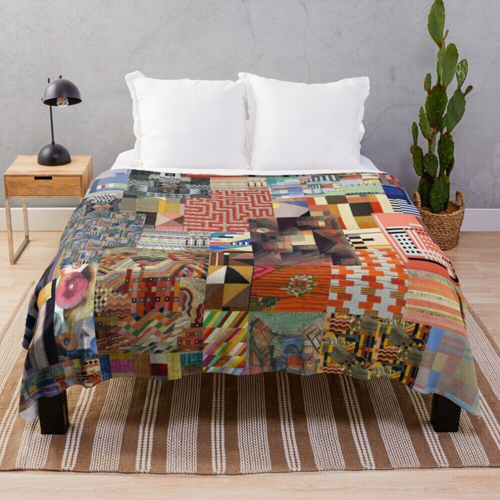 Fleece Throw Blanket Bauhaus Art for Sofa Couch Kids 60 x 50 Inches