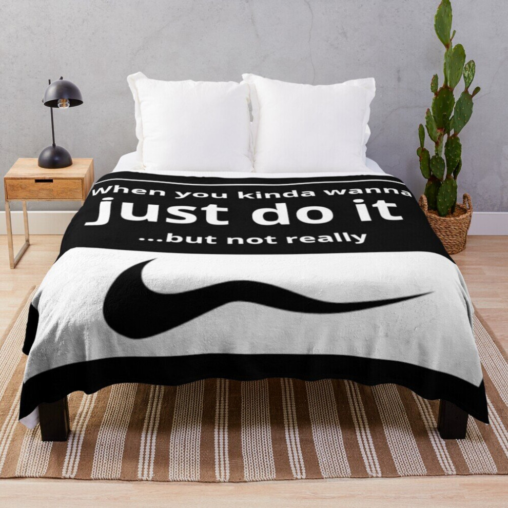 Fleece Throw Blanket Humorous Just do it for Sofa Couch Kids 60 x 50 Inches