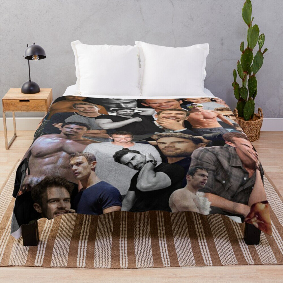 Fleece Throw Blanket theo james photo collage for Sofa Couch Kids 60 x 50 Inches