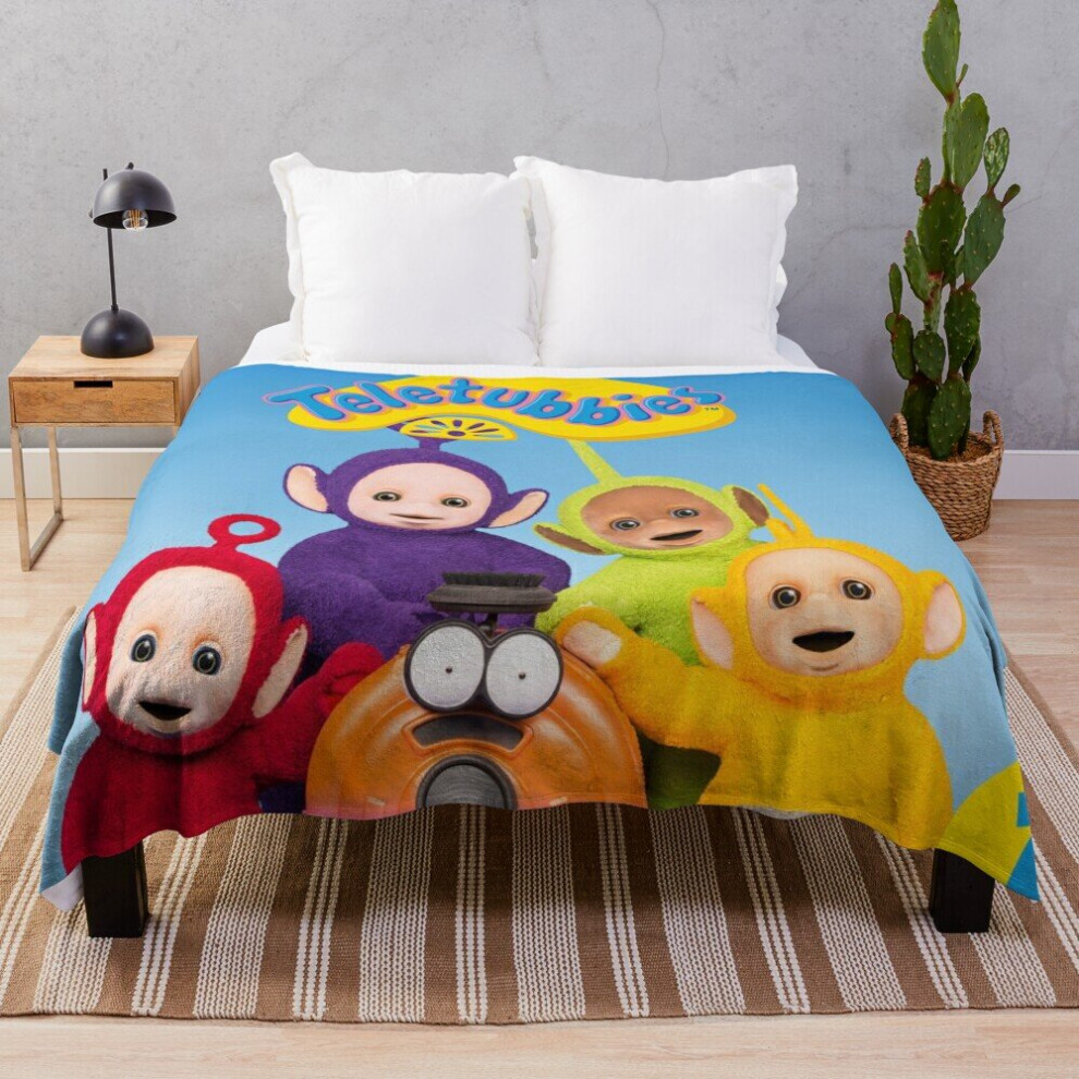 Fleece Throw Blanket Teletubbies for Sofa Couch Kids 60 x 50 Inches