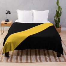 Fleece Throw Blanket Yellow Black for Sofa Couch Kids 60 x 50 Inches