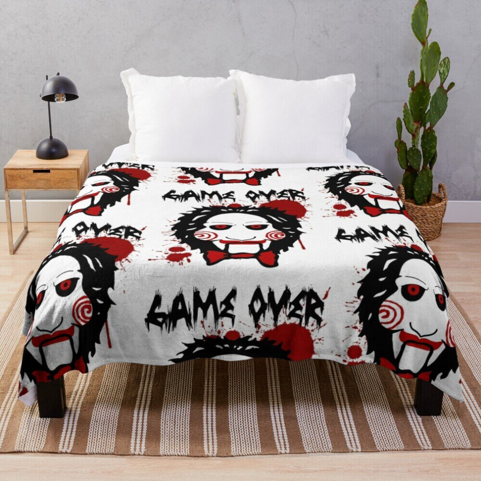 Fleece Throw Blanket Billy Puppet Saw Jigsaw Inspired for Sofa Couch Kids 60 x 50 Inches
