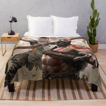 Fleece Throw Blanket God Of War Features for Sofa Couch Kids 60 x 50 Inches