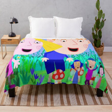 Ben & Holly's Birthday Magic Fleece Throw Blanket - Daisy & Poppy, 60x50 in, Cozy Kids Blanket - Famgem ObFG-RedBSBlat1-2235945804.3413