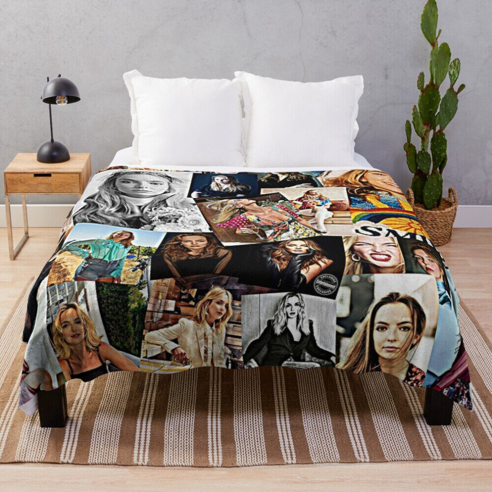 Fleece Throw Blanket Jodie Comer for Sofa Couch Kids 60 x 50 Inches