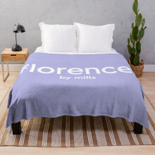 Fleece Throw Blanket Florence by Mills for Sofa Couch - 60x50 in - Ultra-Soft Flannel, Off-White Reversible - Code ObFG-RedBSBlat1-1900841765.4871