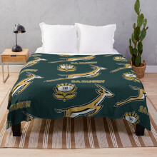 Fleece Throw Blanket SA Rugby - Vintage Springbok logo for Sofa Couch Kids 60 x 50 Inches
