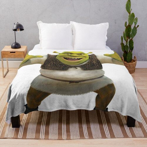 Fleece Throw Blanket Shrek is not pleased for Sofa Couch Kids 60 x 50 Inches