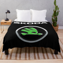 Fleece Throw Blanket BEST SELLER - Skoda Logo Merchandise for Sofa Couch Kids 60 x 50 Inches