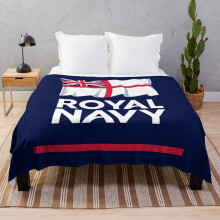 Royal Navy Logo Fleece Throw Blanket - 60 x 50 in, Soft & Cozy for Sofa, Couch & Kids - ObFG-RedBSBlat1-3487915606.4500