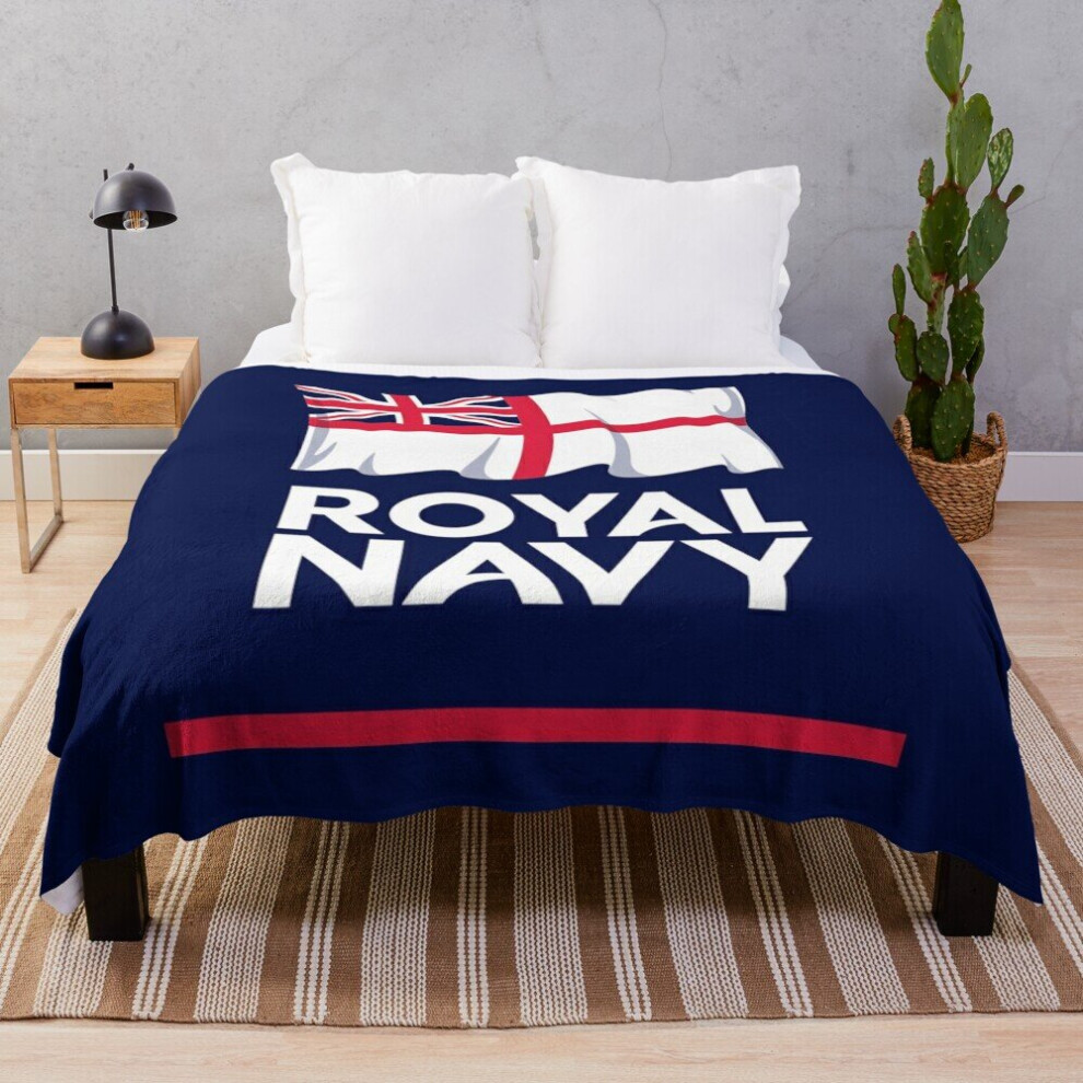 Fleece Throw Blanket Logo of the Royal Navy for Sofa Couch Kids 60 x 50 Inches