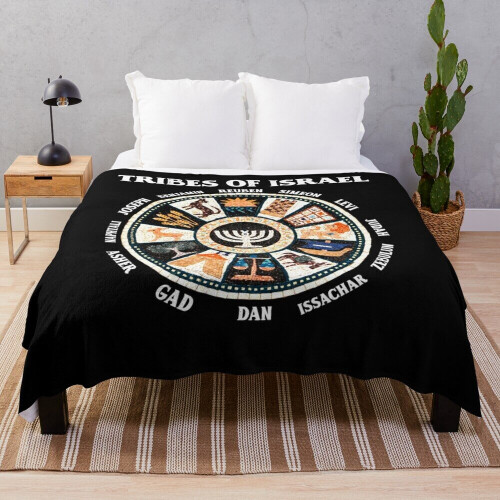 Fleece Throw Blanket 12 Twelve Tribes of Israel Hebrew Israelite Judah