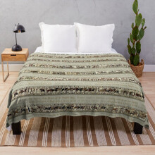 Fleece Throw Blanket Bayeux Full Scenes On Beige for Sofa Couch Kids 60 x 50 Inches
