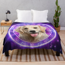 Fleece Throw Blanket Yellow Labrador Retriever for Sofa Couch Kids 60 x 50 Inches