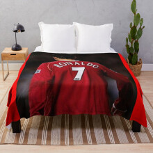 Fleece Throw Blanket Cristiano Ronaldo Manchester United #3 for Sofa Couch Kids 60 x 50 Inches