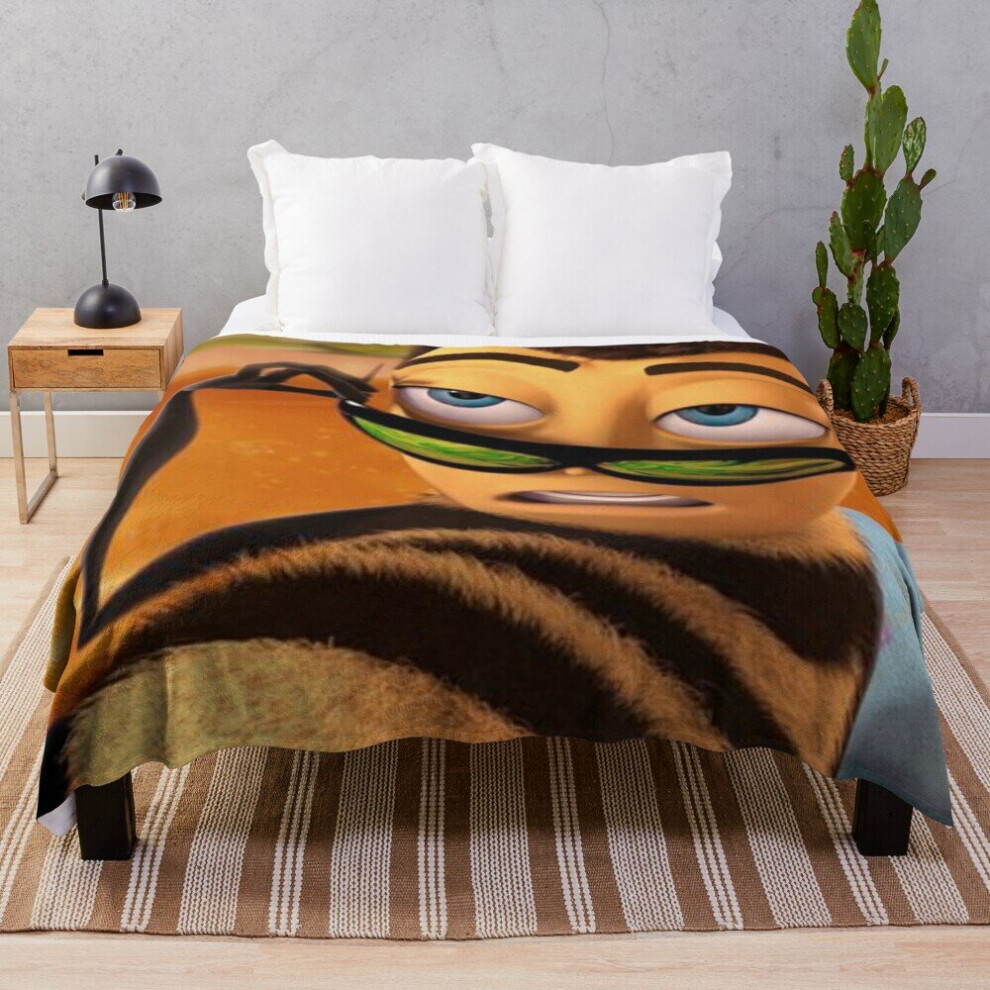 Fleece Throw Blanket Bee Movie Barry Benson Meme for Sofa Couch Kids 60 x 50 Inches
